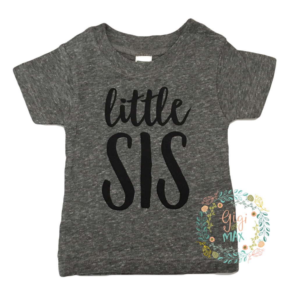 Little SIS Gray Triblend Tee - Gigi and Max