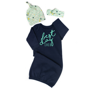 Navy Gown - Mint Best day ever Gender Neutral - Gigi and Max