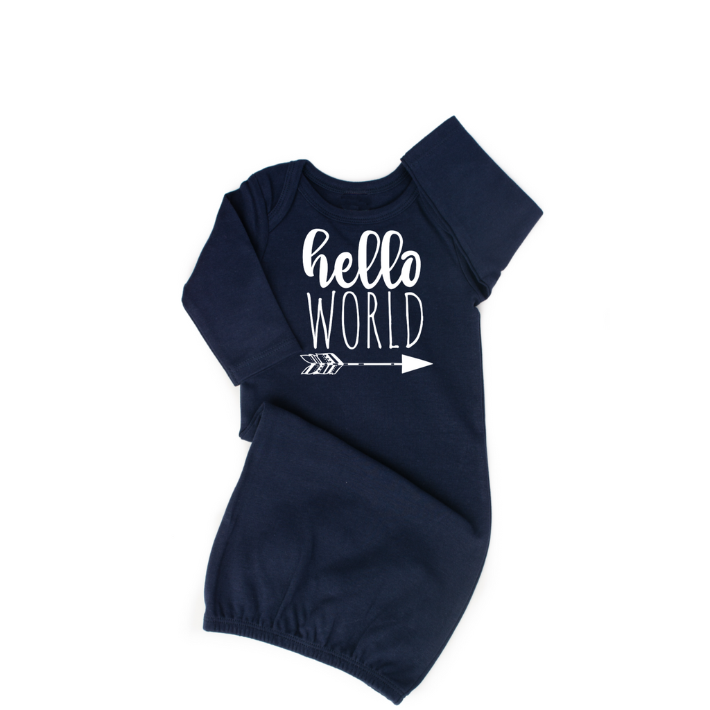 Gown Hello World Navy - Gigi and Max