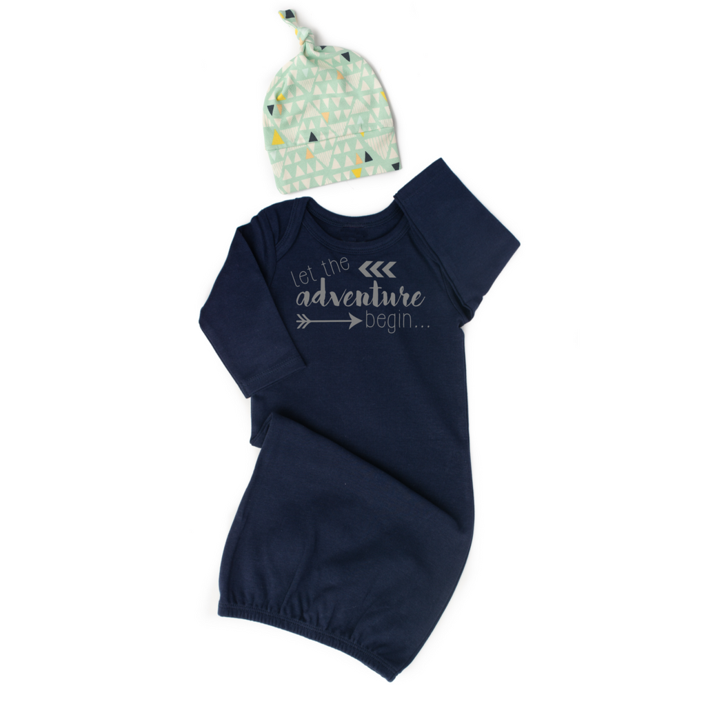 Navy Gown Let the adventure begin with hat - Gigi and Max