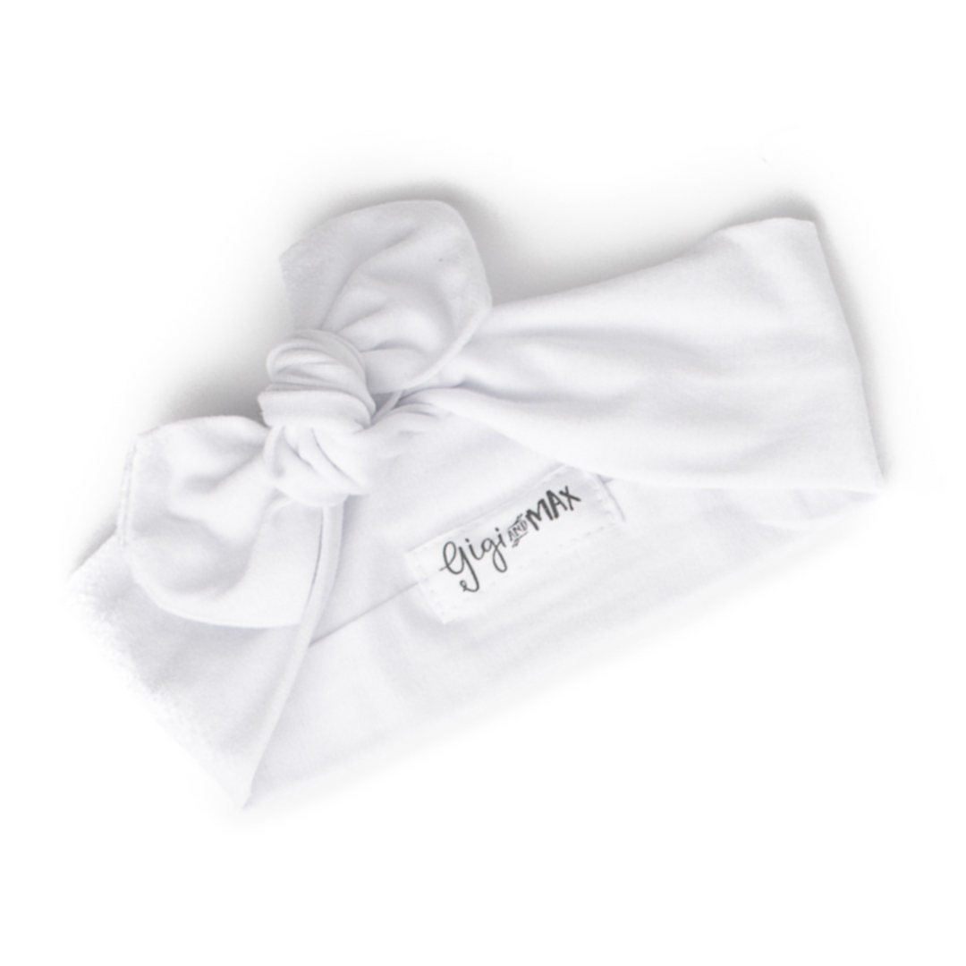 Charlie White Topknot Headband - Gigi and Max